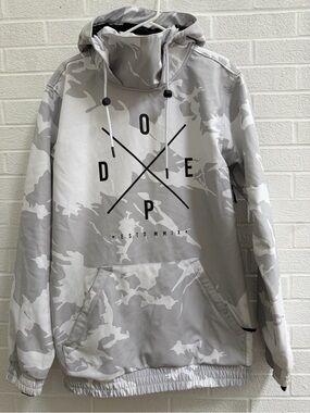 DOPE Black & White Logo Tag Detail Hoodie
